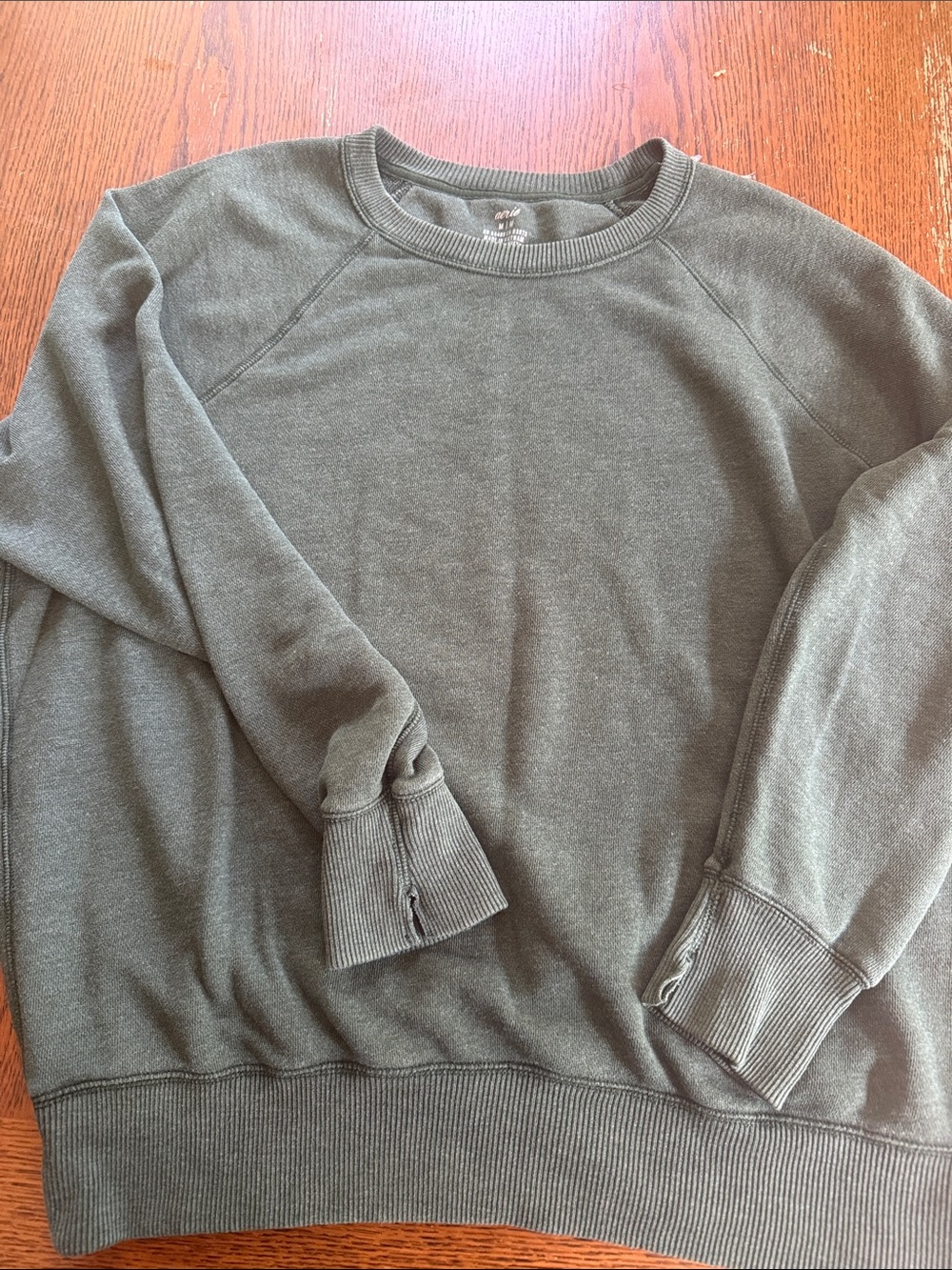 Aerie Crewneck Pullover Sweatshirt Olive Green Oversized M